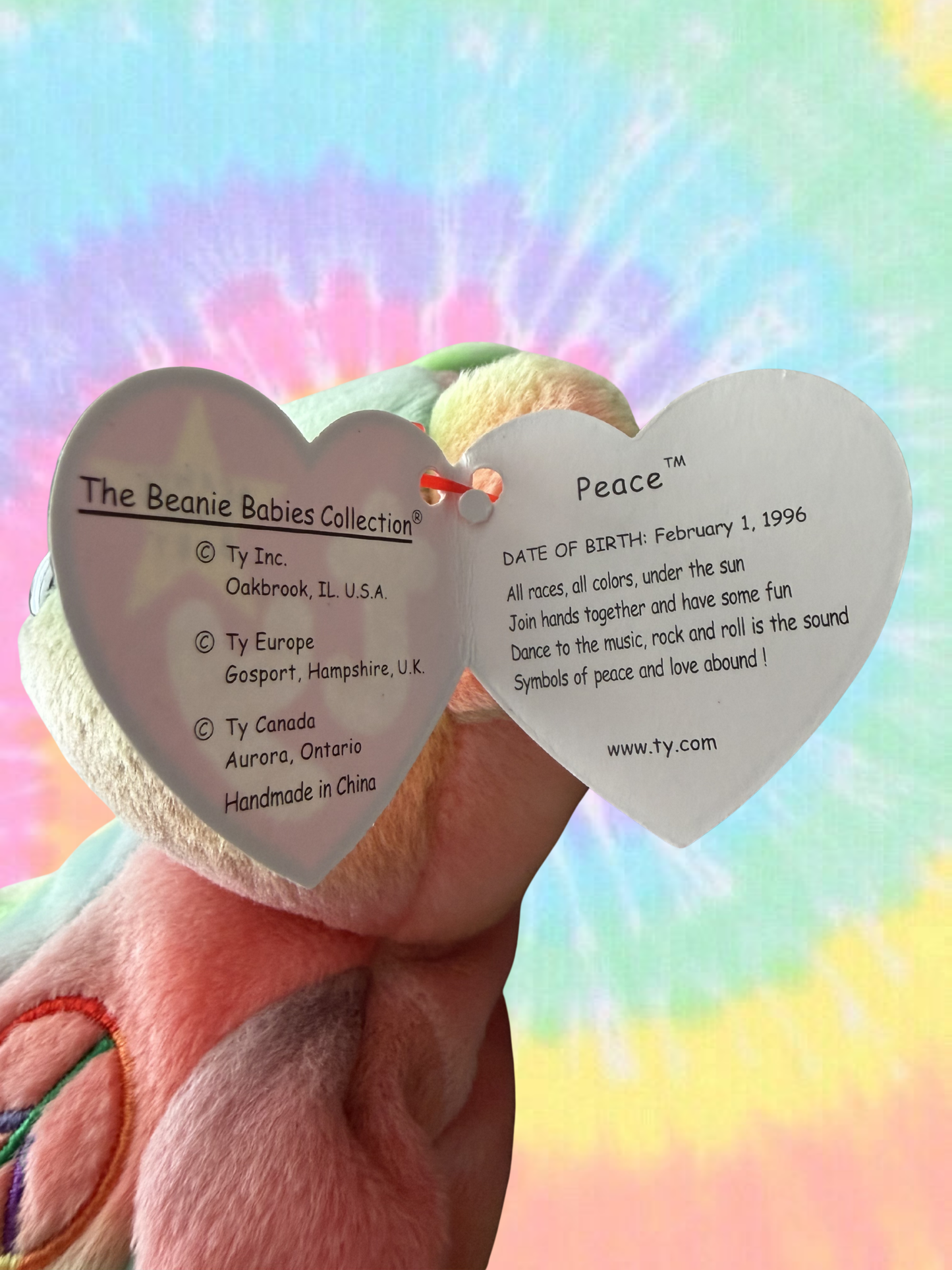 Ty Beanie Baby | Peace the Bear 1996